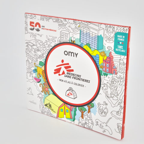 Poster à colorier : atlas du monde