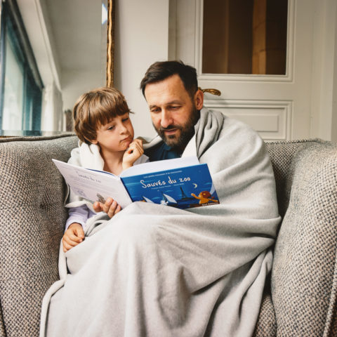 Grand plaid en coton Bio Doux