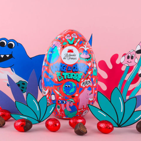 OEUF GARNI ROUGE CHOCOLAT NOIR BIO - CHOCOLAT DES FRANCAIS