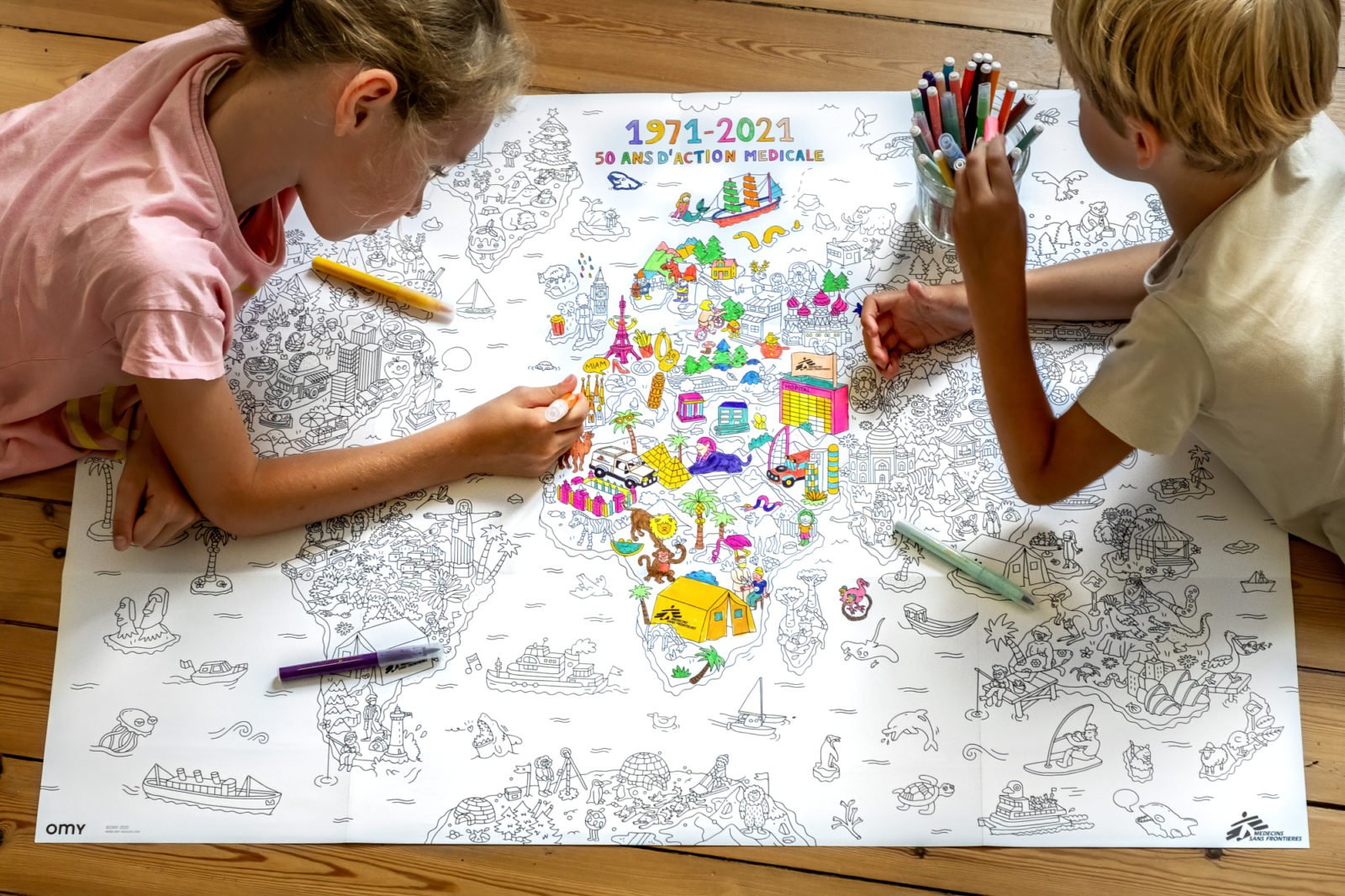Les posters à colorier - La carte du monde